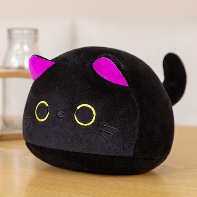 Black Cat Plush Pillow Cuddly Little Kitten Stuffed Animal Plushies Throw Fat Fluffy Kitty Kawaii Cute Squishy Peluche Pelucia Toy Kids Birthday Gift