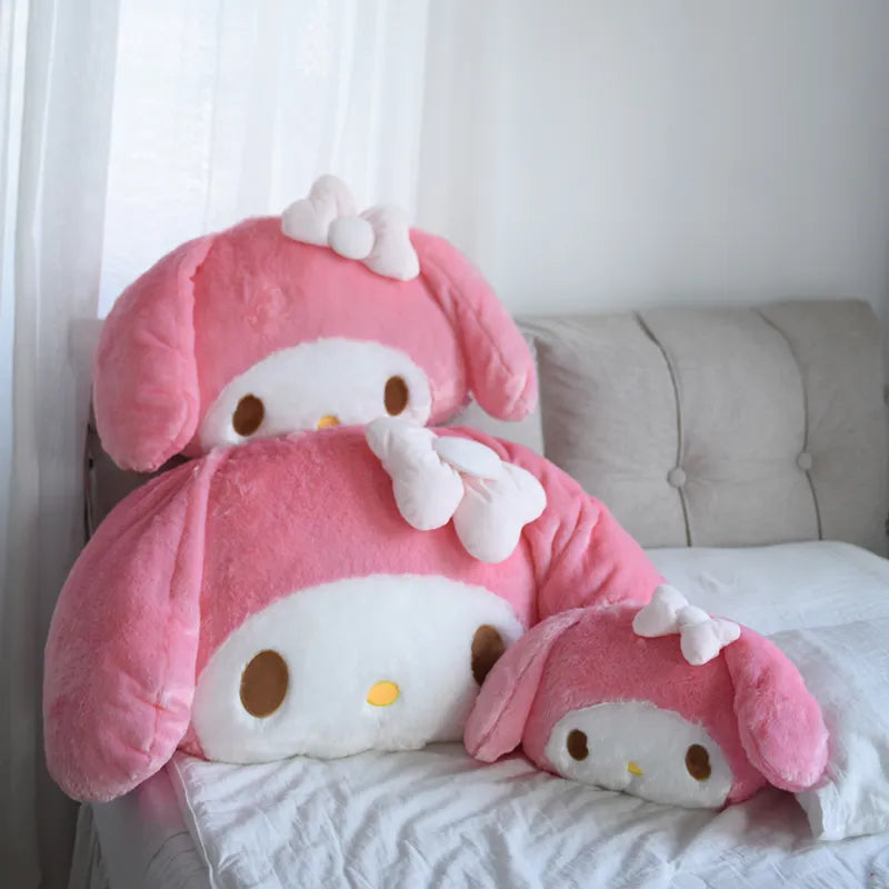 Soft My Melody Plush Toy Big Size Giant Hug Pillow Comfortable Back Cushion Lovely Japanese Style Plushies Sofa Decorative Pillow