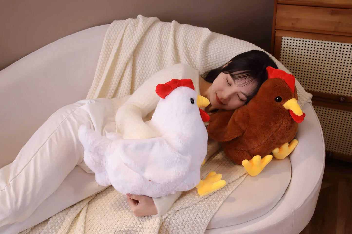 Chicken Stuffed Animal Cute Realistic Chick Plush Toy Simulation Rooster Plushies Hen Soft Doll Stardew Valley Video Game Kawaii Children's Gift Toy