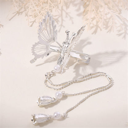 Elegant Tassel Butterfly Hairpin Female Antique Accessories Trembling Butterfly Side Clip Moving Butterfly Hairpin Headdress