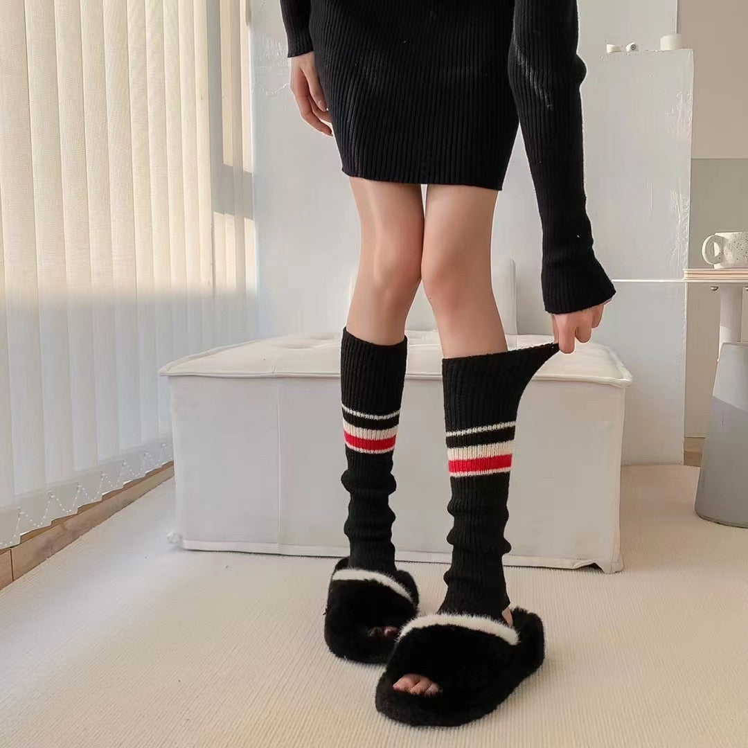 40-70CM OVER KNEE Japanese JK uniform leg warmers Korean Lolita girls' ins LONG socks girls pile up socks Foot warming cover