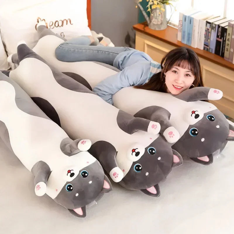 Lovely Husky Side Sleeping Body Pillow 50-130cm Bed Sofa Home Decorative Long Pillow Children Adult Birthday Present Cute Gift