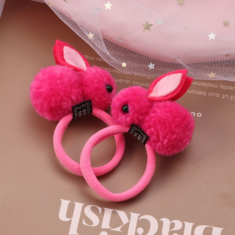 2Pcs New Cartoon Animals Hair bands Girls Nylon Elastic Rubber Band Hair Ring Headbands Cute Kids Headwear Hair accessories Gift