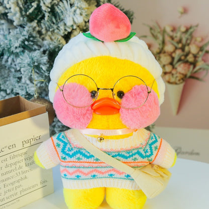 30cm Plush Pato Lalafanfan Duck Soft Toy Kawaii Stuffed Paper Duck Hug Cute Animal Plushies Toys for Kids Girls Christmas Gift