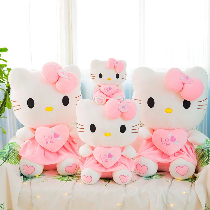 GIANT Hello Kitty Plush Toy Big Heart KT Stuffed Animal Love Sanrio Plushies Cute Kawaii Pink Large Soft Doll Girls Christmas Girlfriend Wife Valentines Day Gifts