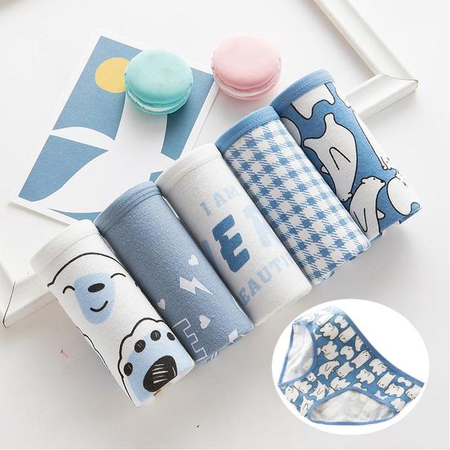 5Pcs/set Cotton Panties for Women Girl Briefs Underwear Plus Size Cute Soft Short Pantys Lingerie Female Ladies Underpants
