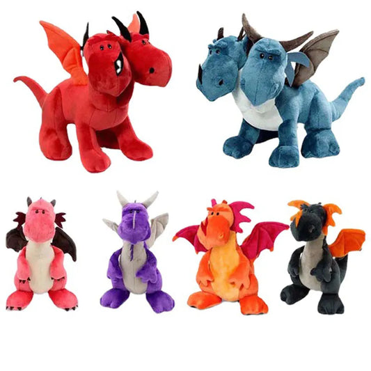 35CM Kawaii Dinosaur Plush Toys Double-headed Animals Stuffed Dolls Cartonn Anime Two head Dragon For Children Kids Boys Gift