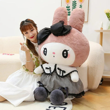 Big Size Kuromi Melody Plush Cinnamoroll Plush Toys Pillow Anime Stuffed Doll Anime Sofa Cushion Girl's Room Decoration Xmas Gift