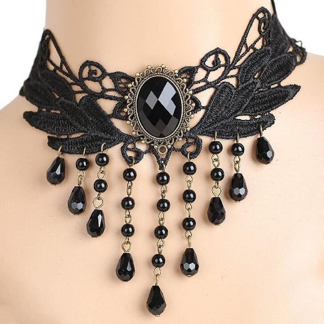 Korean Fashion Velvet Choker Necklace for Women Vintage Lace Necklace with Pendants Gothic Girl Neck Jewelry Accessories