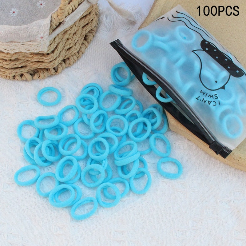 20/50Pcs/Set Girls Colorful Nylon Small Elastic Hair Bands Kids Cute Bow Hair Bands Ponytail Holder Headband Hair Accessories