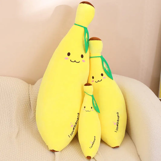 40/60/80cm Soft Cartoon Smile Banana Plush Toys Stuffed Fruit Cushion Pillow Creative Girls Valentine's Gift Plush Toy Doll