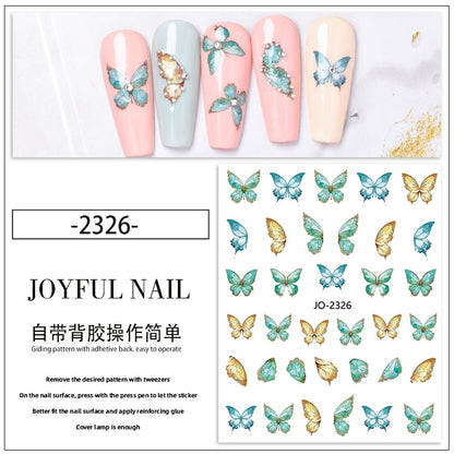 1Sheet Korean White Cloud Blue Nail Art Sticker 3D Star Moon Decal Pure Twilight Self-adhesive Manicure Slider Accessories RE#53