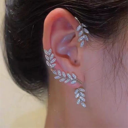 Korean Elf Butterfly Ear Cuff Without Piercing Clip Earrings for Women Elegant Sparkling Zircon Crystal Ear Clip Wedding Jewelry