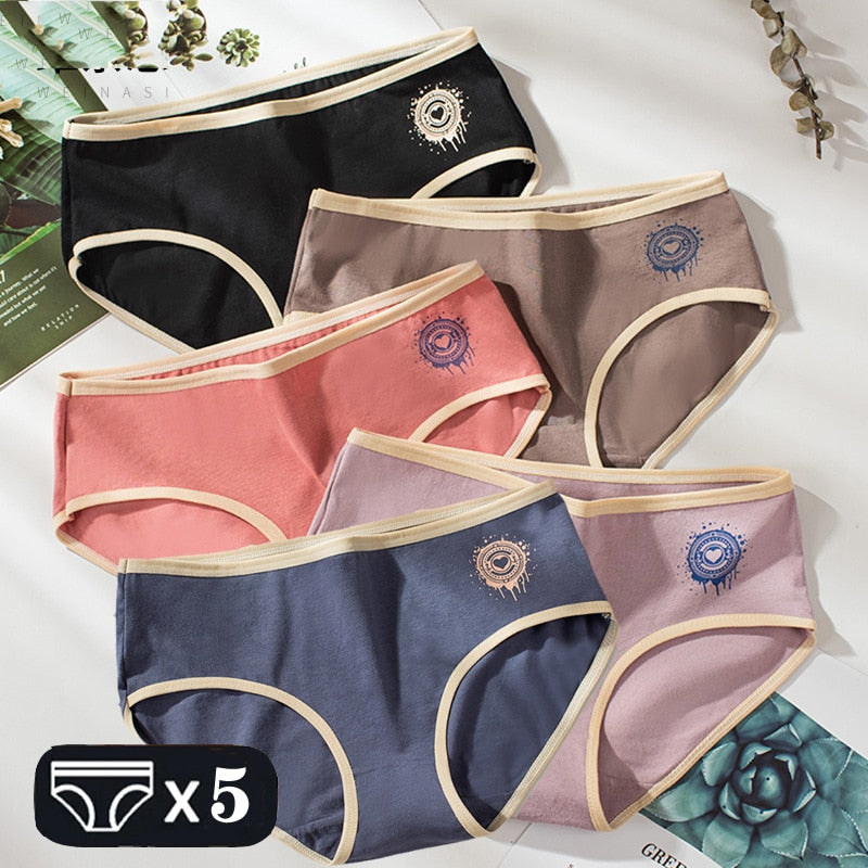 New Cotton Panties Girls' Briefs Cute Underwear Women Female M-2XL Soft Underpants Ladies Pink Pantys Lingerie Thongs