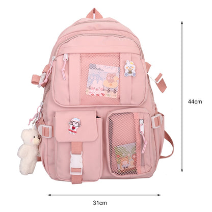 Japanese Girls Aesthetic Backpack Cute School Bags For Student Teens Girls Pockets Kawaii Women Laptop Backpack Harajuku Mochila