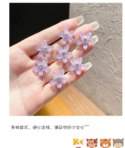 10PCS/Set Hair Clip Braided Hair Small Flower Hair Buttons Hairpin Girl Cute Headdress Girl Mini Hair Claw Hair Accessories