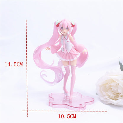 New Anime Hatsune Miku Action Figure Miku Kawaii Collection Model Pink Sakura kawaiii Doll Collectible Model Toys Cake Decor