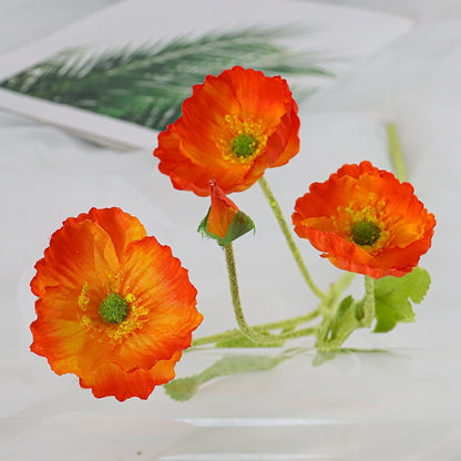 Artificial Flowers Poppy Silk Flowers Long Stem Housewarming  Garden Table Wedding DIY Party Wedding Bridal Bouquet Decoration