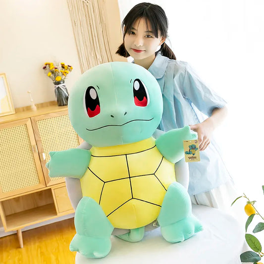 GIANT Squirtle Plush Toy 24 Inch Big Large Pokemon Stuffed Animal Plushies Huge Jumbo Video Game Doll Kawaii Cute Blue Turtle Pillow Christmas Kids Birthday Gift