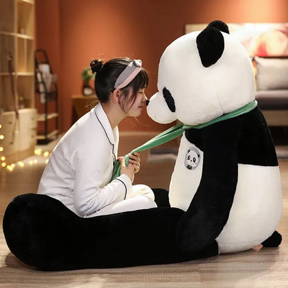 GIANT Panda Stuffed Animal Plushie 100cm Kawaii Big Large Plush Toy with Scarf Teddy Bear Soft Doll Pillow Huggable Girls Lover Girlfriend Gifts