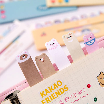 120 PCS Multi-color Kawaii Cartoon Fruit Flower Writable Sticky Notes Index for Pages Book Mark Classification