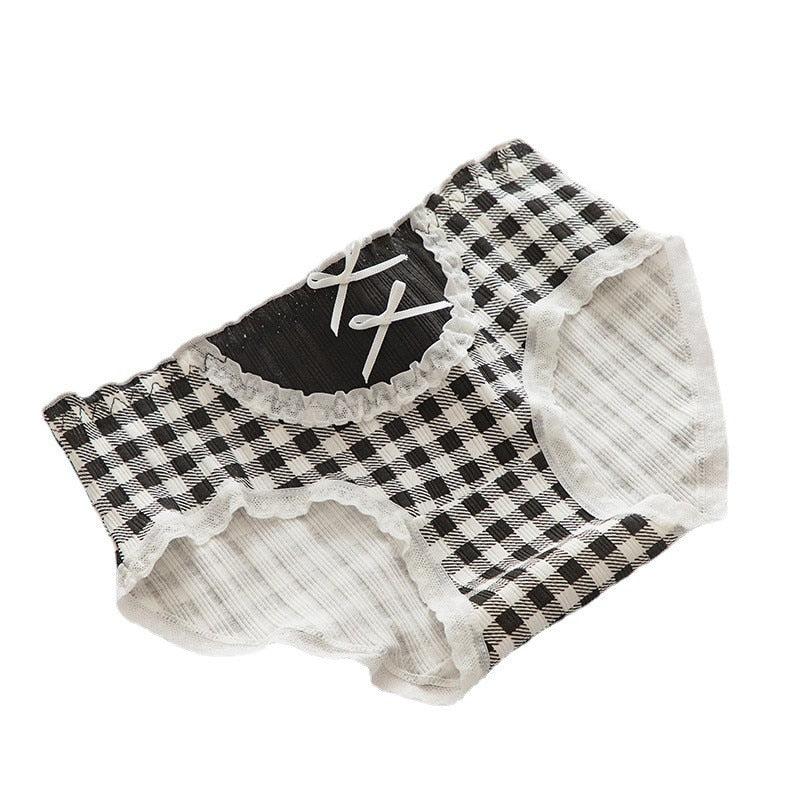 Lolita Girls Bow-knot Cotton Underwear Japanese Ladies Cute Antibacterial Mid-waist Briefs Lingerie