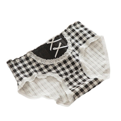 Lolita Girls Bow-knot Cotton Underwear Japanese Ladies Cute Antibacterial Mid-waist Briefs Lingerie