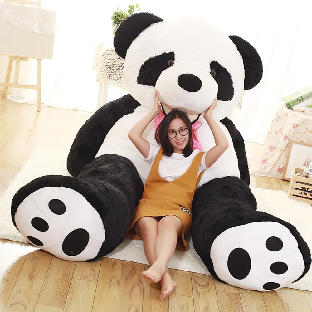 260cm Big Anime Soft Chinese Giant Panda Skin Giant Panda Plush Toy Animals Panda Coat Plush Pillow For Kids Valentine's Day Gift