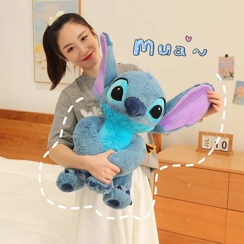 Disney Stitch Plush Toy Doll Anime Lilo & Stitch Sitting Stitch Cartoon Stuffed Doll Children's Comforting Pillow Kids Gift