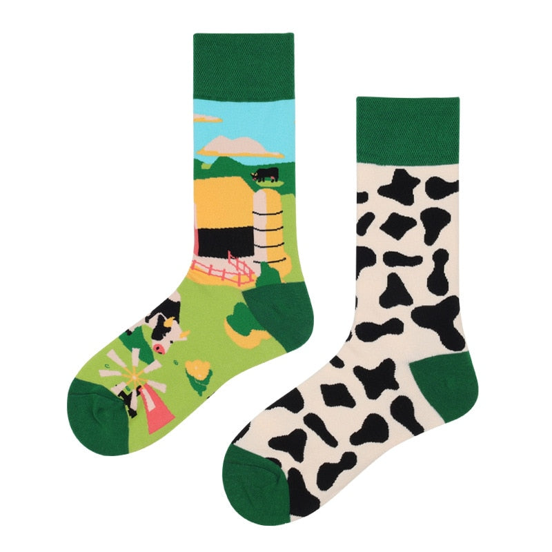 Mandarin duck asymmetric ab socks net red ins animal and plant in the tube cartoon fashion sports cotton socks