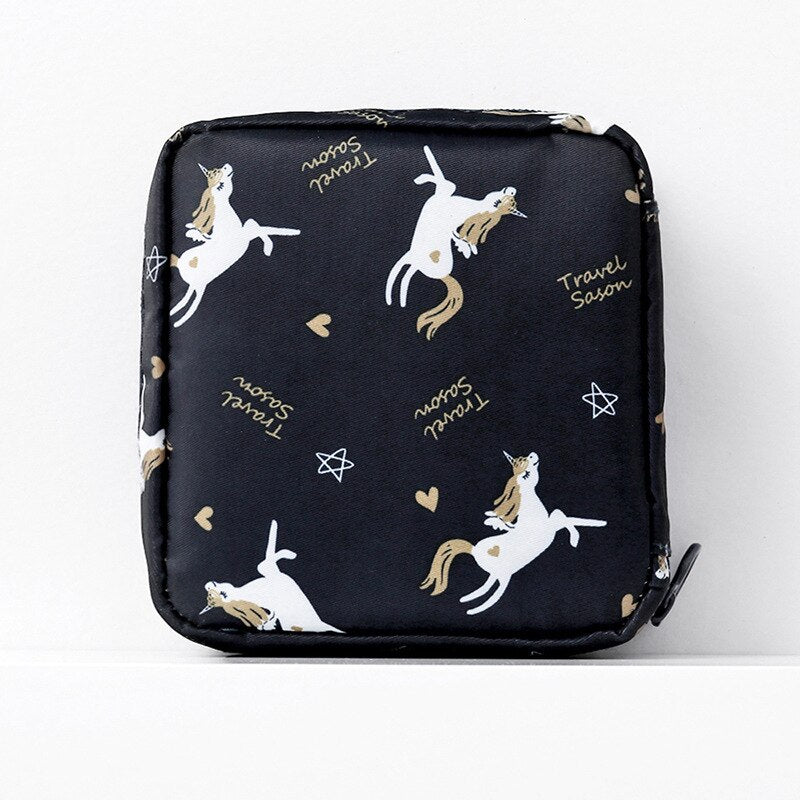 Women Tampon Storage Bag Cute Waterproof Sanitary Pad Organizer Bag Lipstick Key Earphone Data Cables Coin Purse Storage Bag