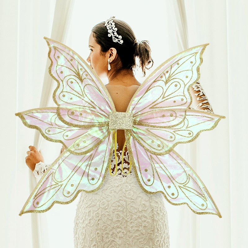 Elf Angel Wings Princess Fairy Wing Cartoon Butterfly Girls Wings Costume Party Dresses Decorations For Cosplay Performance Prop