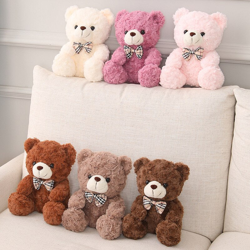 25cm Cute Cartoon Little Teddy Bear Plush Toys Stuffed Soft Animals Dressing up Doll For Girls Kids Nice Surprise Birthday Gifts