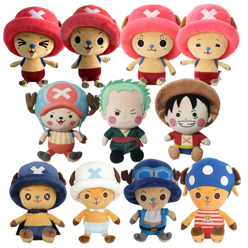 New Original One Piece Plush Stuffed Toys Chopper Luffy Zoro Cartoon Anime Figures Kawaii Soft Dolls Pendant Baby Birthday Gifts