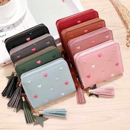 1PC Women Small Wallet Ladies Mini Tassel Wallet Cute Girl Short Zipper Lovely Pu Leather Coin Purse Female Hand Wallet Purse