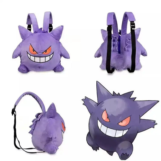 Cute Pokemon Backpack Kawaii Japanese Style Plush Bag Gengar Eevee Snorlax Backpack Schoolbag Cosplay Props Fashion Gifts