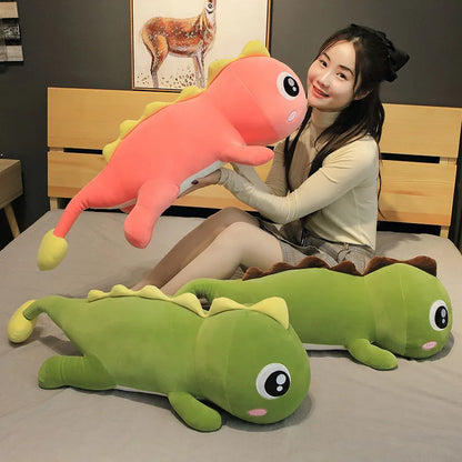 New Huggable Big Long Cute Giant Dinosaur Plush Toy Soft Cartoon Dragon Animal Stuffed Doll Boyfriend Pillow Kid Girl Birthday Gift