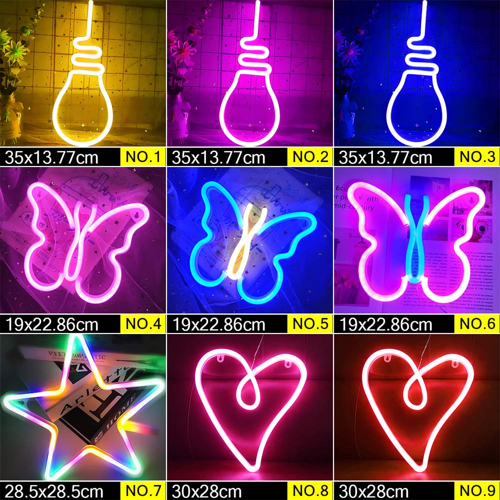 Wholesale LED Neon Night Light Sign Wall Art Sign Night Lamp Xmas Birthday Gift Wedding Party Wall Hanging Neon Lamp Home Decor