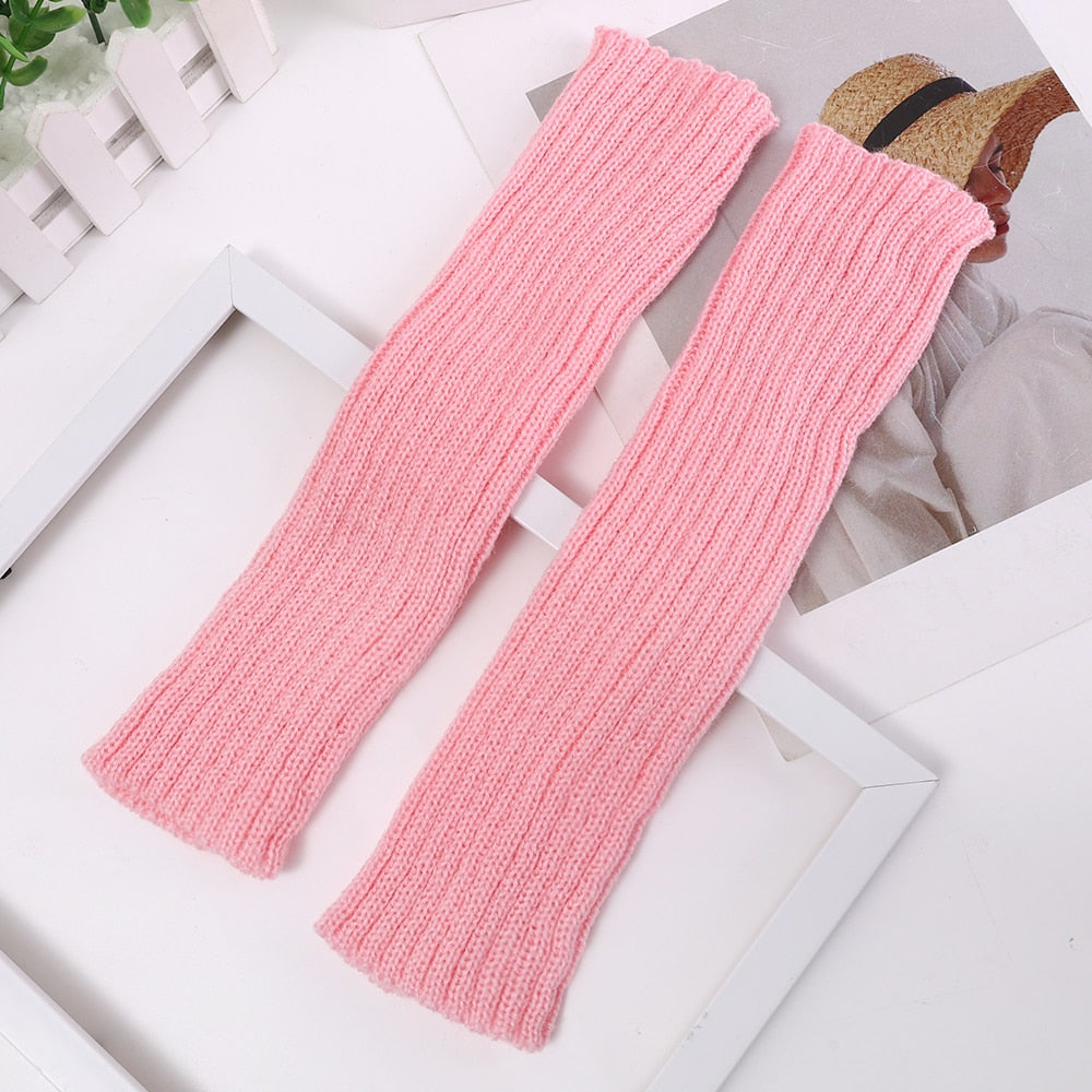 Long Fingerless Gloves Women Mitten Winter Arm Warmer Knitted Arm Sleeve Fashion Casual Soft Girls Clothes Punk Gothic Gloves