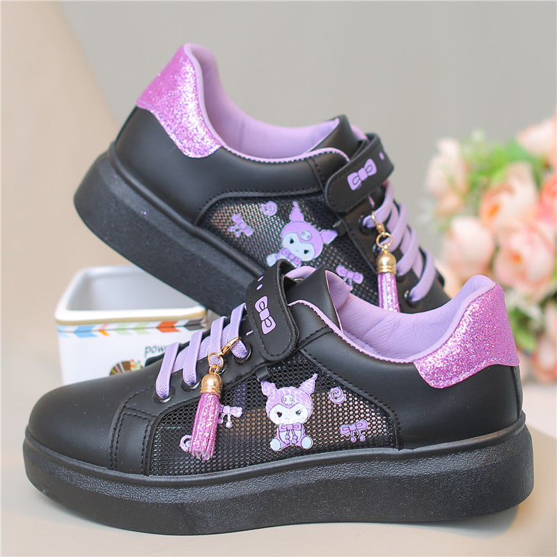 Sanrio Kawaii Anime Kuromi Cinnamoroll Cute Cartoon Mesh Board Shoes Summer New Children's Breathable Lightweight Sneakers Gift