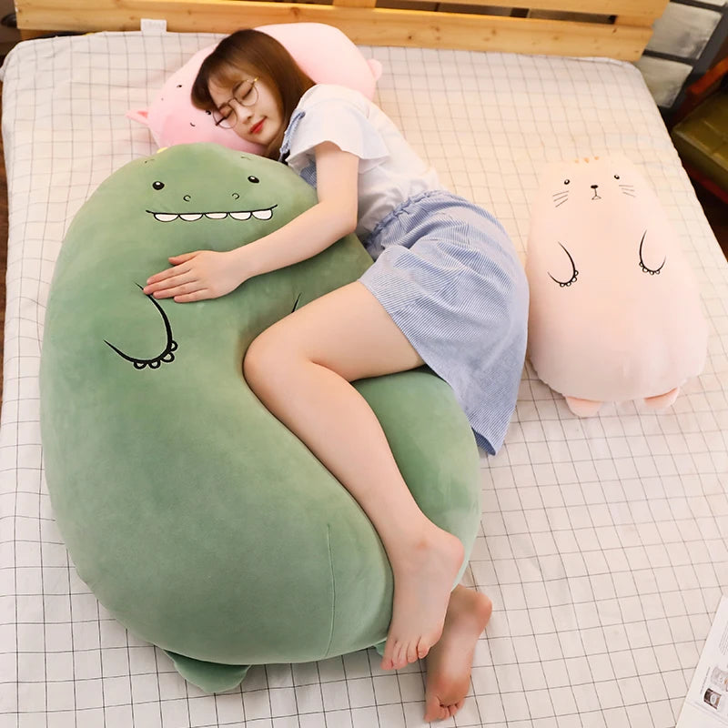 Squishmallow Inspired Cute Giant Dinosaur Cat Pig Bear Plush Toys Soft Big Pillow Cute Stuffed Animal Sheep Doll Cushion for Girls Christmas Day Gifts