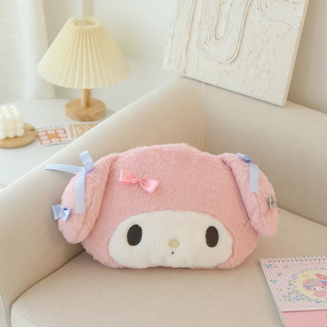 TAKARA TOMY Cute My Melody Car Seat Headrest Seat Belt Cover Kawaii Soft Comfortable Back Cushion Pillow Blanket Xmas Gifts