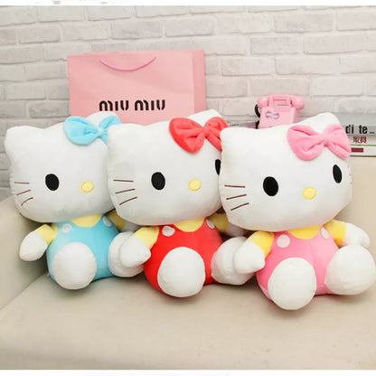 Hello Kitty Plush Toy Sanrio Plushie Doll Kawaii Stuffed Animals Cute Soft Cushion Sofa Pillow Home Decor Children Birthday Gift