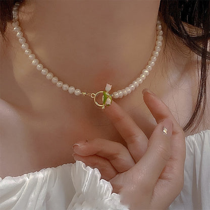 Exquisite Cherry Blossoms Flower Necklace For Women Crystal Zircon Rose Heart Butterfly Clavicle Chain Wedding Romantic Jewelry
