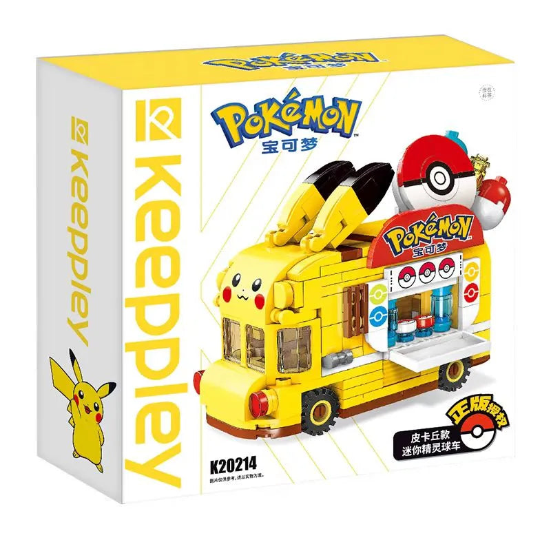 Tomy Anime Pokemon Pikachu Mini Cartoon Elf Ball Car Food Truck Building Blocks DIY Model Assembled Block Brick kids Puzzle Toys