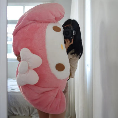 Soft My Melody Plush Toy Big Size Giant Hug Pillow Comfortable Back Cushion Lovely Japanese Style Plushies Sofa Decorative Pillow