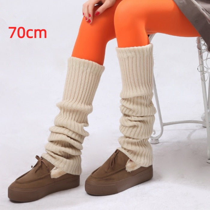 Gothic Women's Striped Leg Warmers Lolita Long Socks Knitted Leggings Japanese Sweets Winter Socks Kawaii Arm Ankle Warmers