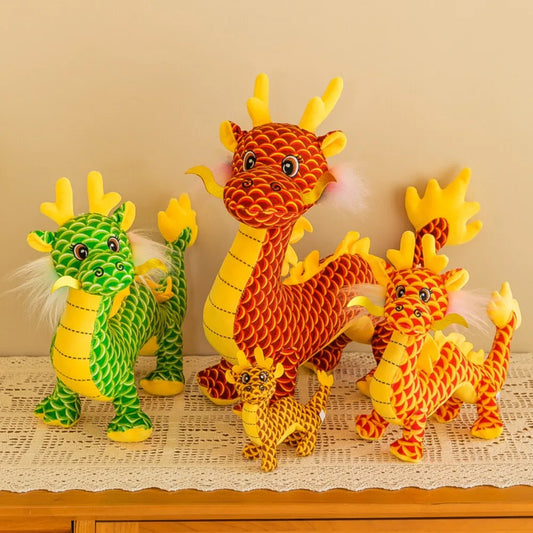 15/28cm Dragon Doll Chinese Dragon Mascot Doll Simulated Dragon Stuffed Toy Mascot of The Year Dragon Plush Toy Home Decoration