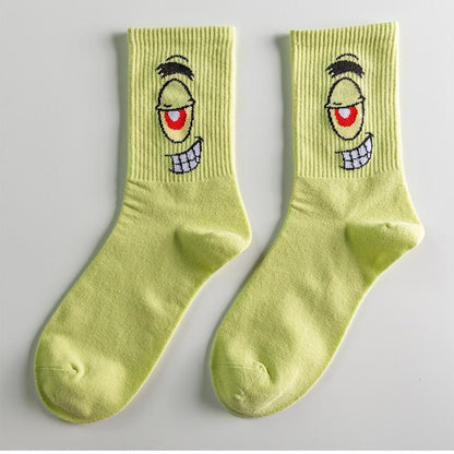 Kawaii Men Socks Happy Funny Cartoon Socks Cotton Casual Couples Socks Harajuku Hip Hop Socks Lolita Cartoon Chaussettes Unisex
