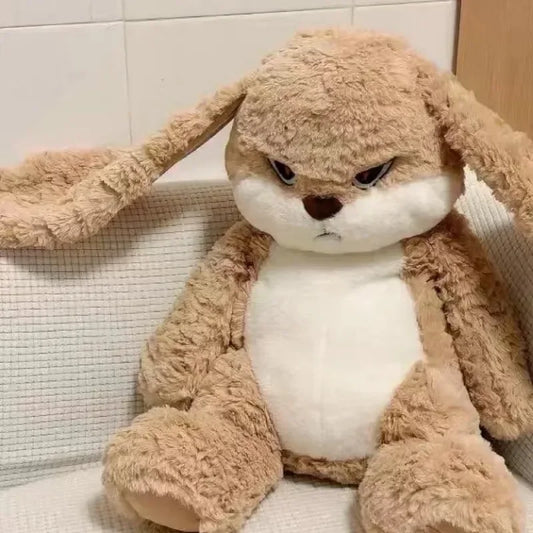 Angry Rabbit Plush Toy Long-Eared Rabbit Plush Toy Kawaii Rabbit Plush Children's Doll Children's Birthday Gift Christmas Gift